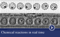 thumbnail-metallofullerenes in CNT: simulated image and TEM image