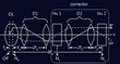 A corrector consisting of two hexapoles and additional lenses: path of rays