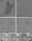 HRTEM images at 95 kV for 12C and 13C graphene (1st row), HRTEM images at 80 kV of graphene with adsorbates and holes that grow from the location of the adsorbates later (2nd row). HRTEM images at 20 kV showing growing holes (3rd row)