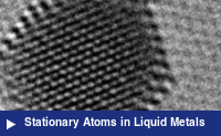 Stationary Atoms in Liquid Metal Nanoparticles